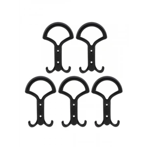 5 Adet Noktalı Siyah Metal Portmanto Askı Seti