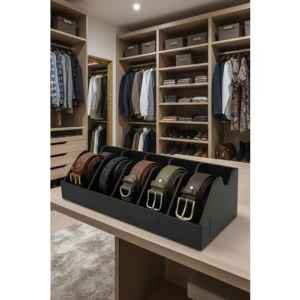 5 Bölmeli Siyah Kemer ve Takı Düzenleyici Organizer