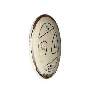 5 Butonlu Akıllı Anahtar Kılıfı, Beyaz Gümüş Tasarım