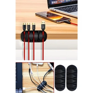 5 Kanallı Yapışkanlı Kablo Tutucu Seti (3 Adet)