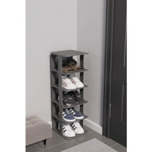 5 Katlı Gri Plastik Ayakkabı Rafı