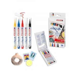 5li İnce Uçlu Akrilik Markör Seti (Temel Renkler)