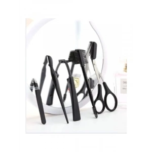 5li Kaş ve Kirpik Bakım Seti - Cımbız, Makas, Tarağ, Ustura