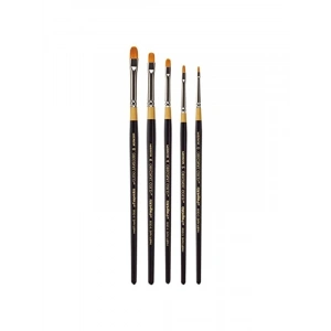 5li Set Premium Golden Taklon Boya Fırçaları, Kısa Filbert