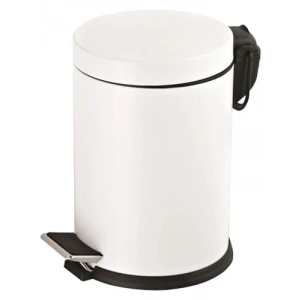 5 Litre Kapasiteli Paslanmaz Pedallı Çöp Kovası - Beyaz