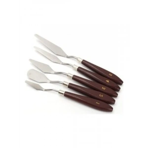 5 Parça Metal Resim Spatula Seti, Farklı Ebat ve Şekillerde Boyama Araçları