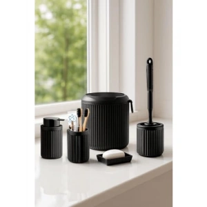 5 Parça Siyah Akrilik Banyo Seti