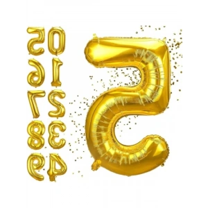 5 Yaş Doğum Günü Rakam Balonu - Gold Renk Uçan Balon