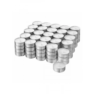 50 Adet Beyaz Tealight Mum, 4 Saat Yanma Süresi ile Uzun Kullanım