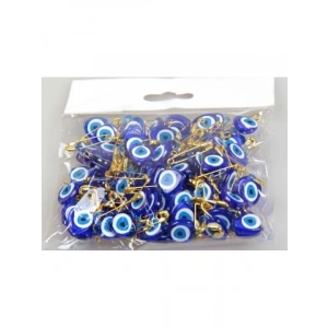 50 Adet Çatal İğneli Nazar Boncuğu - Hobi Malzemesi