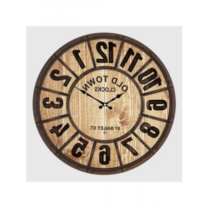 50 cm Çapında Sessiz Duvar Saati – Fındık Renk