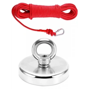 50 Kg Kapasiteli Neodyum Pot Mıknatıs Seti - 20 m Halat