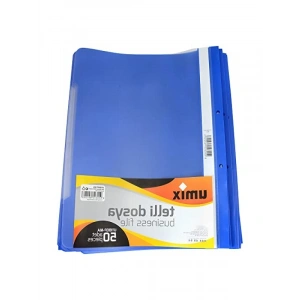 50li Mavi A4 Tellı Dosya, İki Delikli Klasör İçin Uygun