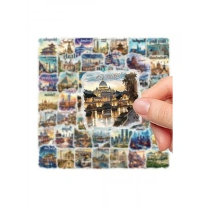 50li Seyahat Posta Sticker Seti, Laptop ve Tablet için