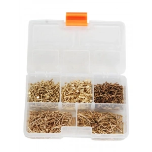 500 Adet Nikel Kaplı Dekoratif Ahşap Çivi Seti - 5 Çeşit