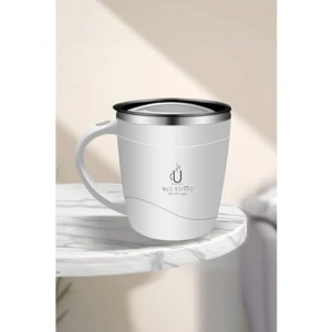 500 ml Beyaz Çelik Kahve Termosu, Sıcak Soğuk Kullanım için