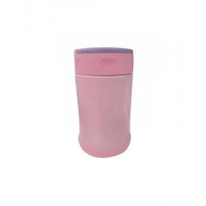 500 Ml Çelik Termos, Pembe-Mor Renk ve Çelik Kaşık ile Modern