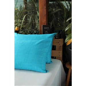 50x70 cm İki Adet Yastık Kılıfı - Turkuaz