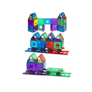 55 Parça Manyetik Blok Tren Seti, Dayanıklı ve Eğitici STEM Oyuncağı