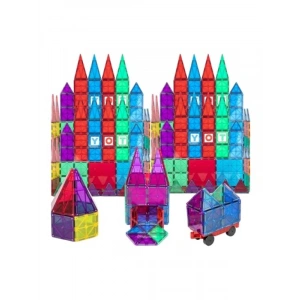 56 Parça Renkli Manyetik Blok Seti - STEM Eğitici Oyuncak