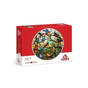 570 Parça Vitray Orman Temalı Round Puzzle, Eğlenceli Oyun