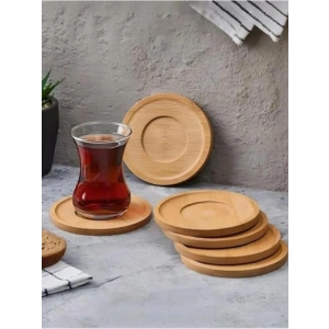 6 Adet Bambu Çay Tabağı - Estetik ve Doğal