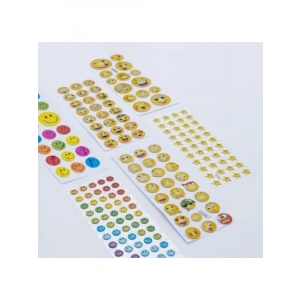 6 Adet Karışık Yapışkan Sticker - Şekilli Gülen Yüzler