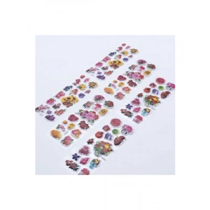 6 Adet Renkli Çiçek Kabartmalı Yapışkan Sticker