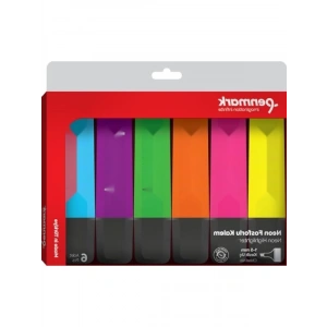 6lı Fosforlu Kalem Seti - Karışık Neon Renkler