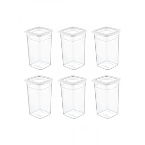 6lı Kare Saklama Kabı Seti - 1440 ml Kapasite
