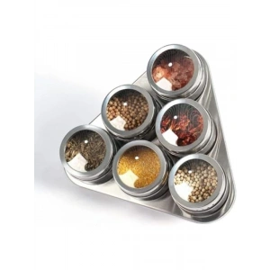 6lı Manyetik Baharatlık Seti - Paslanmaz Çelik