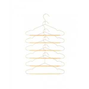 6lı Pembe Kauçuk Kaplamalı Metal Çocuk Giysi Askısı