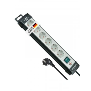 6lı Şalterli Çoklu Priz - 5m Kablolu, Duvara Montajlı