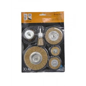 6lı Tel Fırça Seti - Pas, Yağ, Kir ve Boya Çözücü
