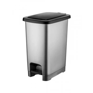 60 Litre Kapasiteli Siyah Pedallı Plastik Çöp Kovası