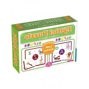 60 Parça Eğitici Alfabe Çark Puzzle, Eğlenceli Öğrenme Seti