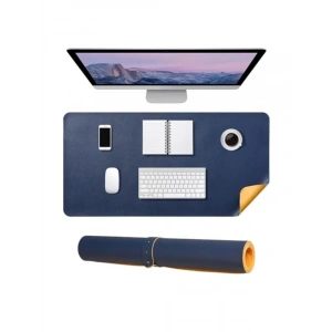 60x30 cm Çift Taraflı Deri Mouse Pad, Kaymaz, Suya Dayanıklı, 2mm Kalınlık