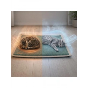 60x40 cm Kaymaz Kedi Yatağı, Serinletici Termo Jel ile