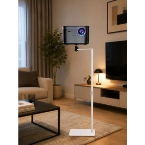 63-120 cm Ayarlanabilir Zemin Tipi Projektör Standı, Beyaz