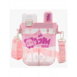 650ML Çift Bölmeli Damlatmaz Suluk, Pembe