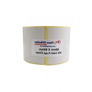 65mm x 60mm Kuşe Etiket Rulo - 800 Adet