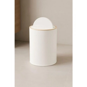 7 Litre Kapasiteli Modern Çöp Kovası, Beyaz Plastik