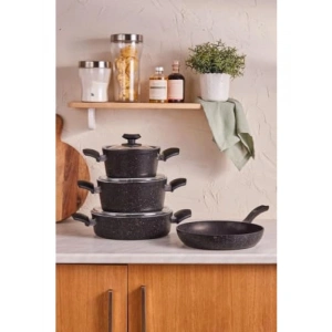 7 Parça Granit Kaplamalı Derin Tencere Seti