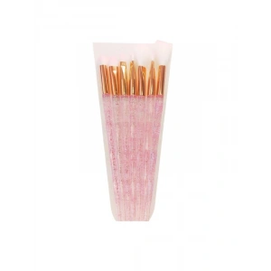 7 Parça Makyaj Fırça Seti - Çok Renkli (Pembe)