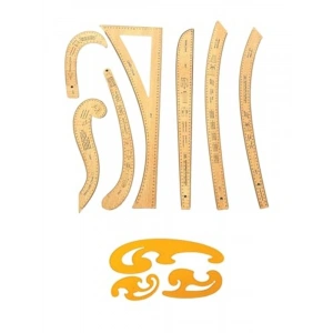 7 Parça Modelist Kalıp Çizim Seti, Pantolon, Ceket, Etek İçin