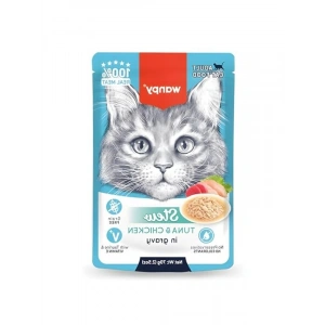 70 gramlık ton balıklı ve tavuklu yaş kedi maması, 10 adet paket