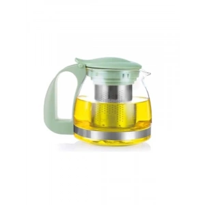 700 Ml Kapasiteli Süzgeçli Cam Çaydanlık Üstü Demlik - Mavi