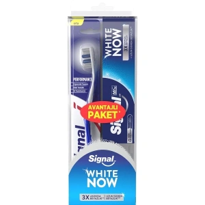 75 ml Limon Aromalı Signal White Now Beyazlatıcı Diş Macunu ve Performans Diş Fırçası Seti