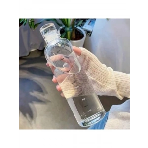 750 mL Kapasiteli Şeffaf Borosilikat Cam Su Şişesi, Dereceli Matara