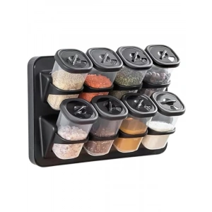 8li Duvara Asmalı Baharatlık Seti - 360 Derece Döner Kapak